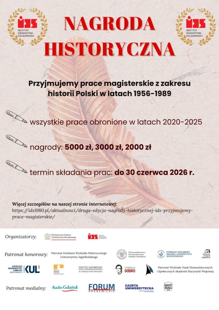 Konkurs Nagrody Historyczne IDS 2026